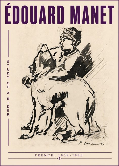 Édouard Manet Study of a Rider No5 - Affiche