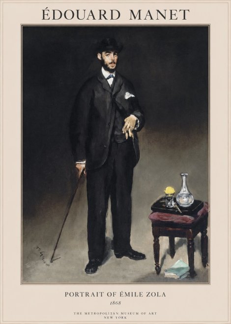 Édouard Manet Portrait of Émile Zola No1 - Affiche