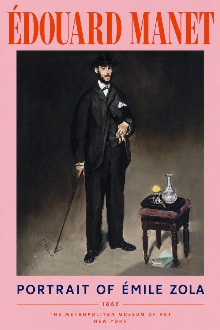 Édouard Manet Portrait of Émile Zola No4 - Affiche