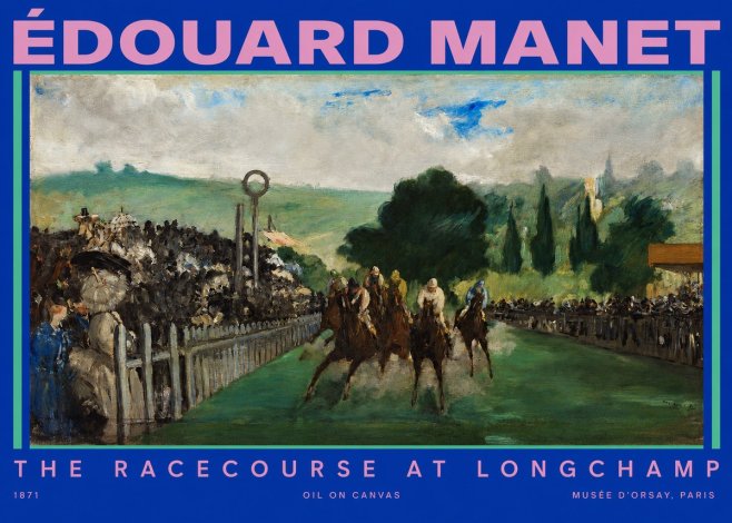 Édouard Manet The Racecourse at Longchamp No2 - Affiche