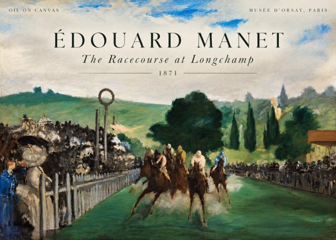 Édouard Manet The Racecourse at Longchamp No6 - Affiche