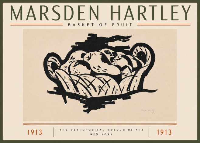 Marsden Hartley Basket of Fruit No4 - Affiche