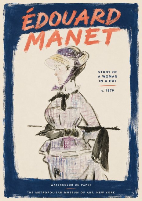 Édouard Manet Study of a Woman in a Hat No3 - Affiche