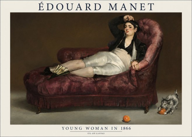 Édouard Manet Young Woman in 1866 No1 - Affiche