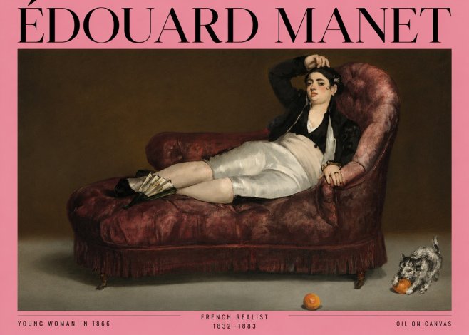 Édouard Manet Young Woman in 1866 No3 - Affiche
