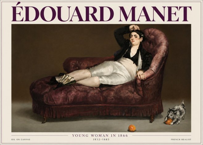 Édouard Manet Young Woman in 1866 No4 - Affiche