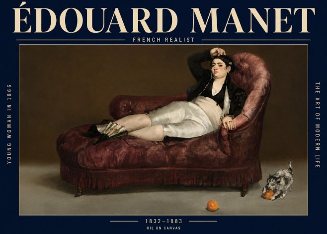 Édouard Manet Young Woman in 1866 No6 - Affiche