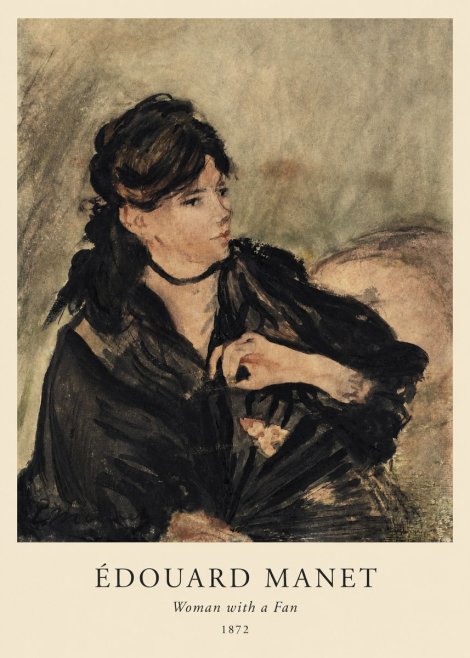 Édouard Manet Woman with a Fan No1 - Affiche