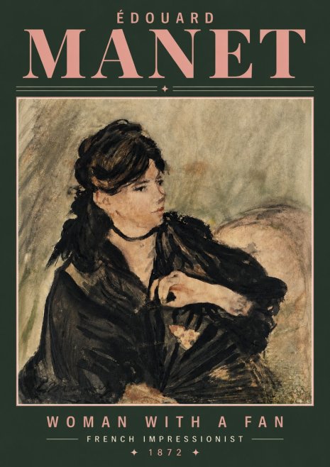 Édouard Manet Woman with a Fan No6 - Affiche