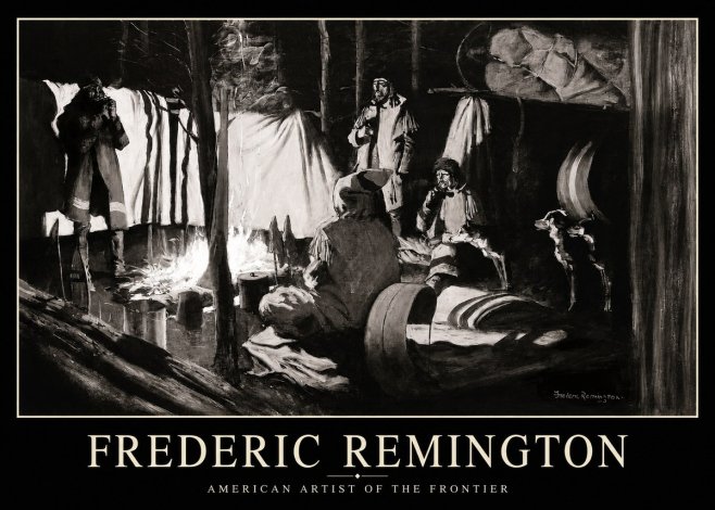 Frederic Remington A Trapper's Camp No1 - Affiche