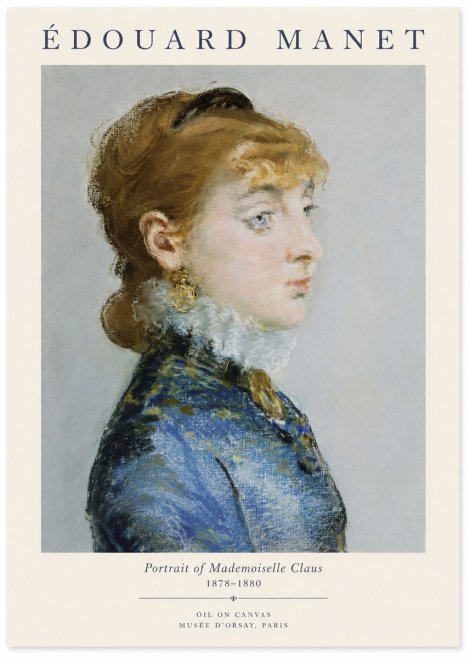 Édouard Manet Portrait of Mademoiselle Claus No1 - Affiche