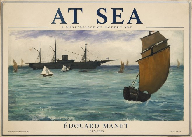 Édouard Manet At Sea No1 - Affiche