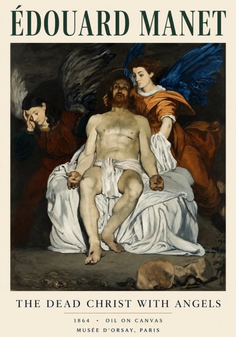 Édouard Manet The Dead Christ with Angels No3 - Affiche