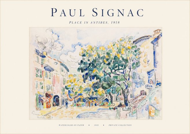 Signac Place in Antibes, 1918 No1 - Affiche