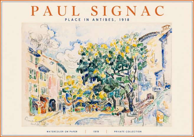 Signac Place in Antibes, 1918 No2 - Affiche
