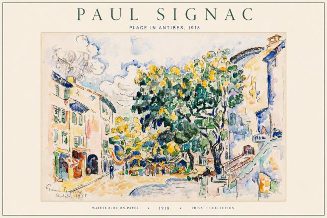 Signac Place in Antibes, 1918 No3 - Affiche