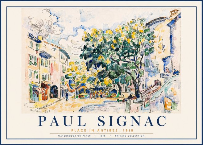 Signac Place in Antibes, 1918 No5 - Affiche