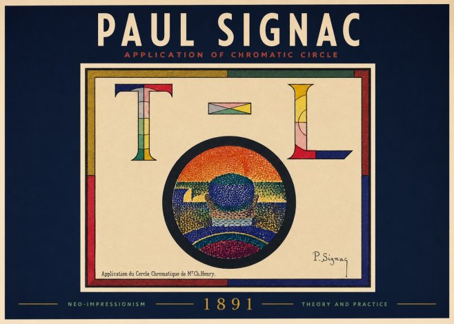 Signac Application of Chromatic Circle No4 - Affiche