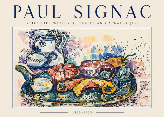 Signac Still Life with Vegetables and a Water Jug No3 - Affiche