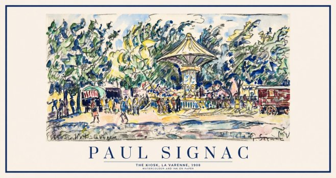 Signac The Kiosk, La Varenne, 1908 No1 - Affiche