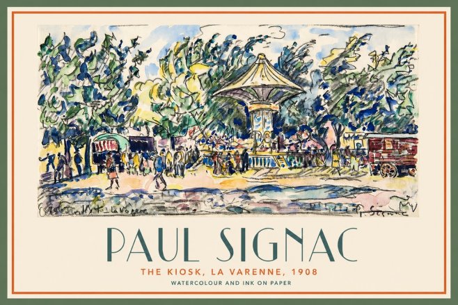 Signac The Kiosk, La Varenne, 1908 No2 - Affiche