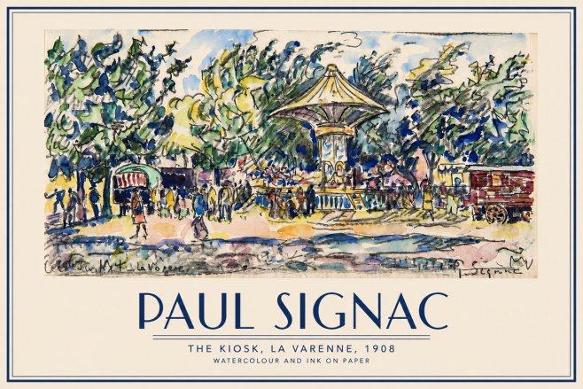 Signac The Kiosk, La Varenne, 1908 No3 - Affiche