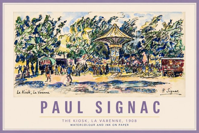 Signac The Kiosk, La Varenne, 1908 No6 - Affiche