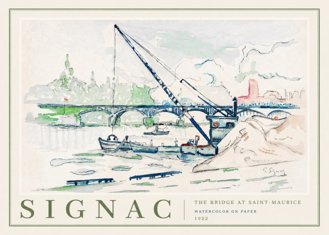 Signac The Bridge at Saint-maurice No6 - Affiche