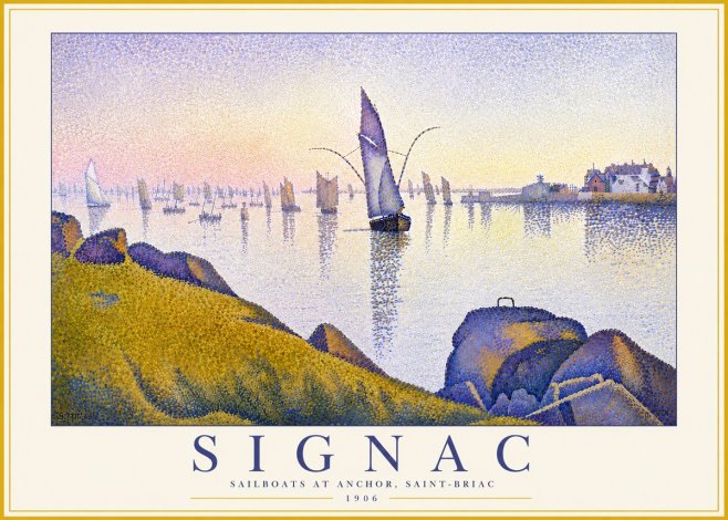 Signac Sailboats at Anchor, Saint-briac No6 - Affiche