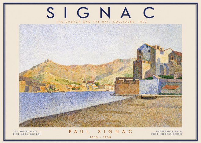 Signac Collioure - the Church and the Bay No4 - Affiche