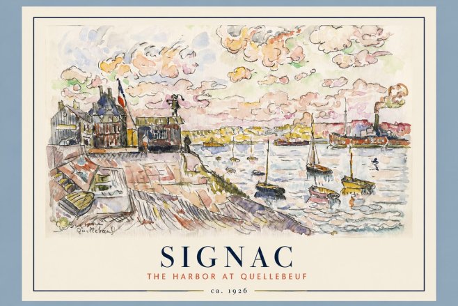 Signac The Harbor at Quellebeuf No2 - Affiche