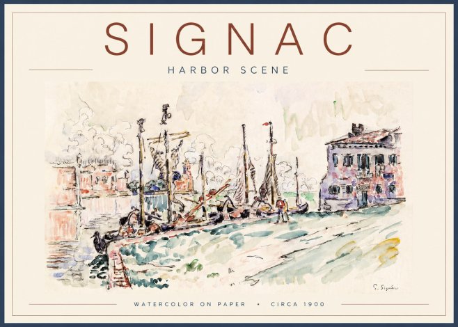 Signac Harbor Scene No3 - Affiche