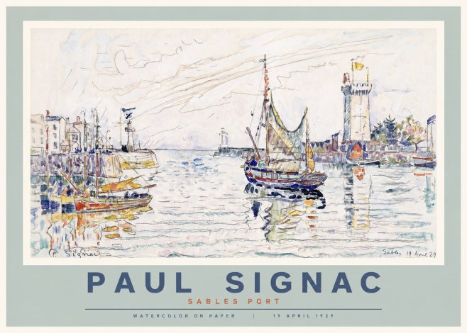 Signac Sables Port No4 - Affiche