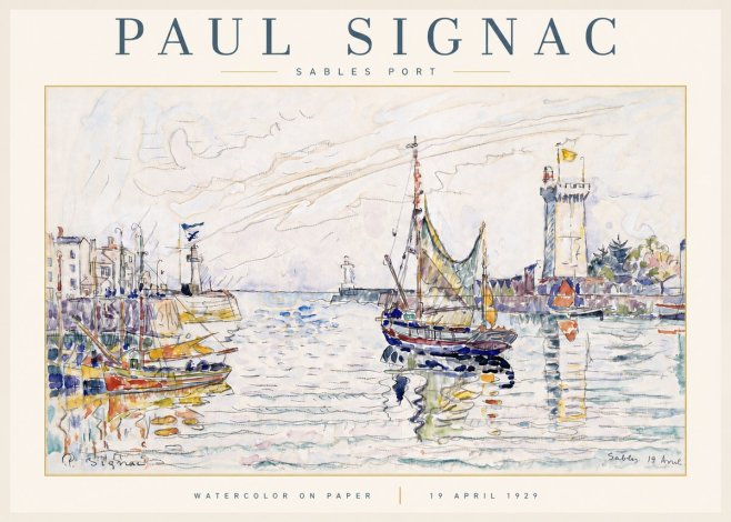 Signac Sables Port No5 - Affiche