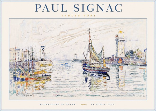 Signac Sables Port No6 - Affiche