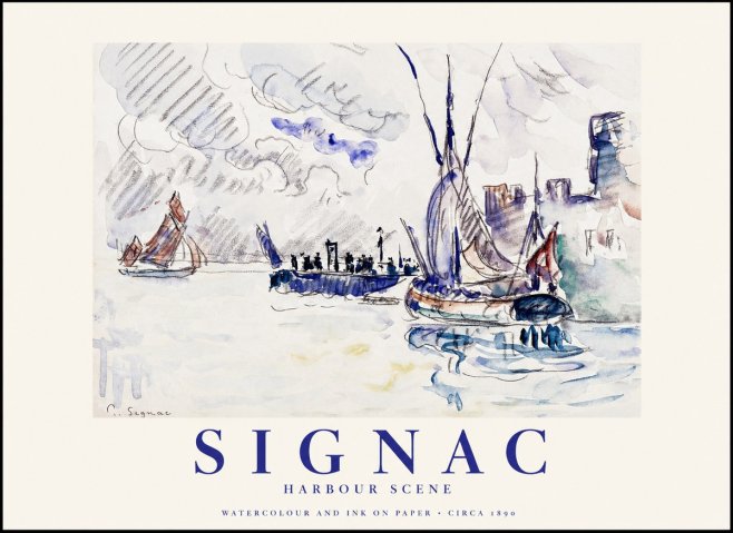 Signac Harbour Scene No1 - Affiche