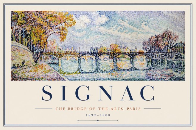 Signac The Bridge of the Arts, Paris No3 - Affiche