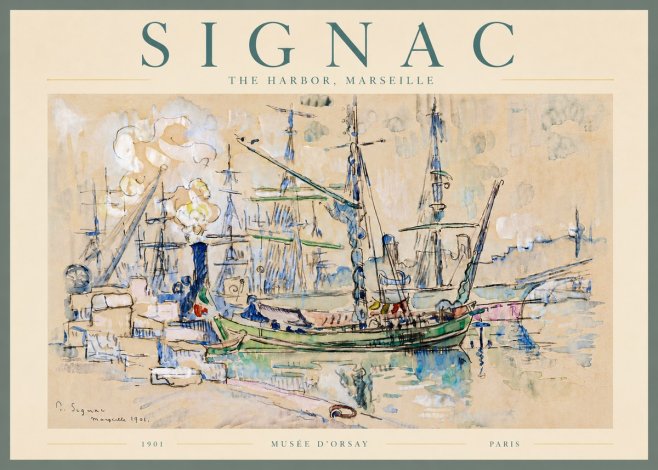 Signac The Harbor, Marseille No6 - Affiche