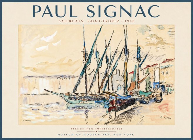 Signac Sailboats, Saint-tropez No5 - Affiche