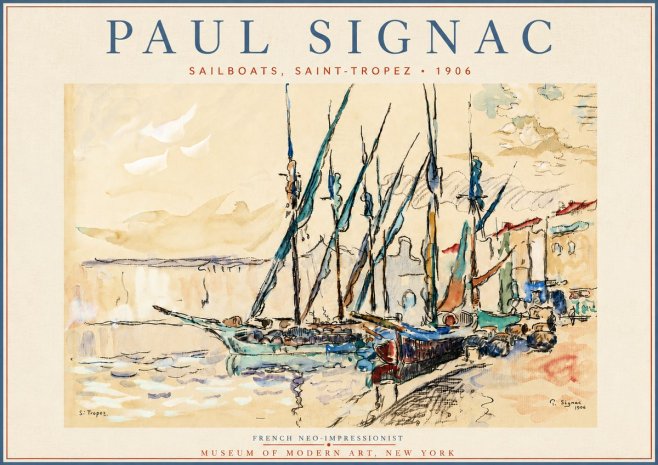 Signac Sailboats, Saint-tropez No6 - Affiche