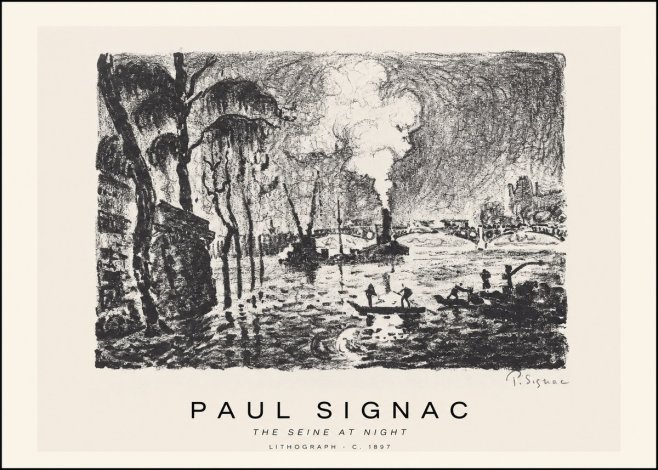 Signac The Seine at Night No1 - Affiche