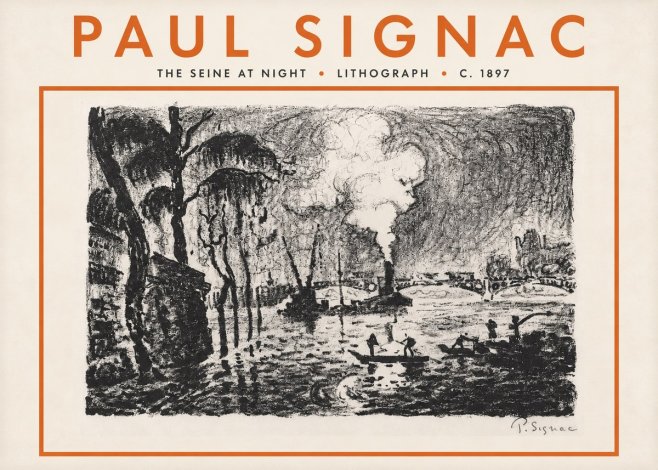 Signac The Seine at Night No5 - Affiche