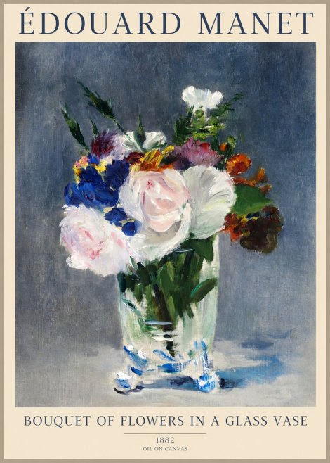 Édouard Manet Bouquet of Flowers in a Glass Vase No1 - Affiche