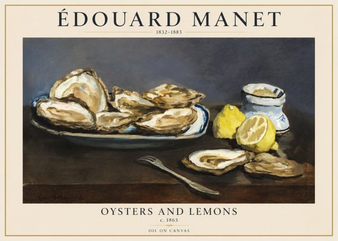 Édouard Manet Oysters and Lemons No1 - Affiche