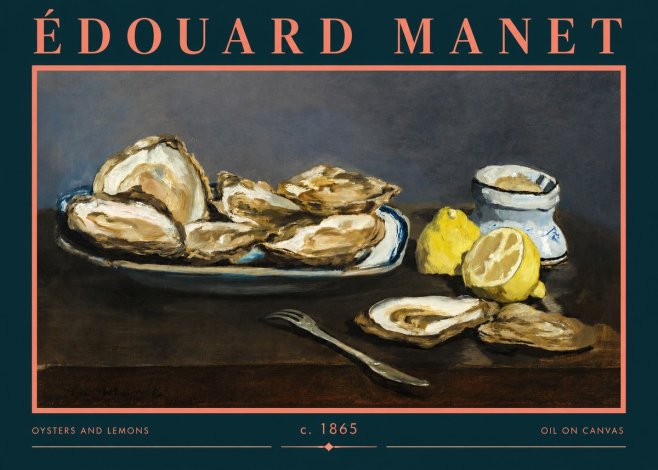 Édouard Manet Oysters and Lemons No2 - Affiche