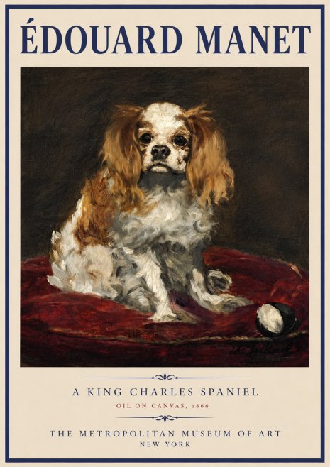 Édouard Manet A King Charles Spaniel No5 - Affiche