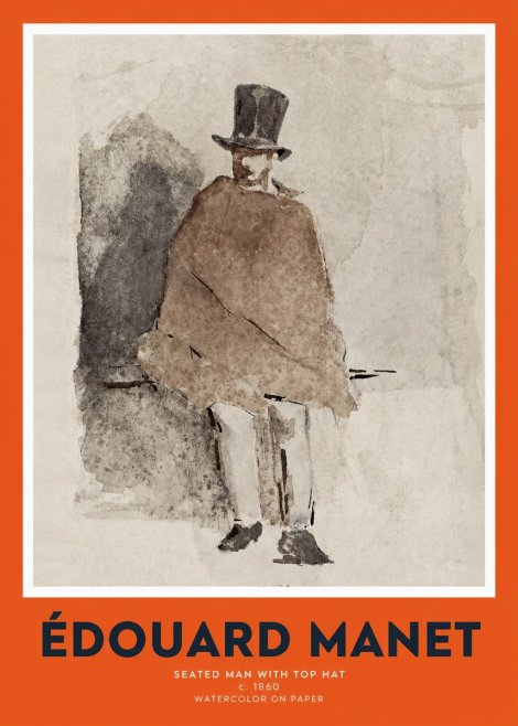 Édouard Manet Seated Man with Top Hat No2 - Affiche