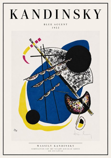 Kandinsky Blue Accent No4 - Affiche