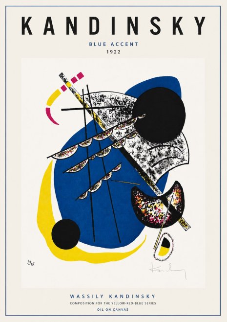 Kandinsky Blue Accent No6 - Affiche