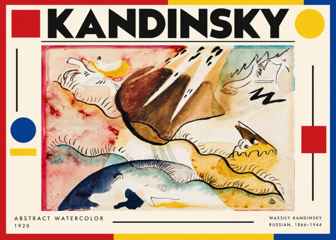 Kandinsky Abstract Watercolor No3 - Affiche